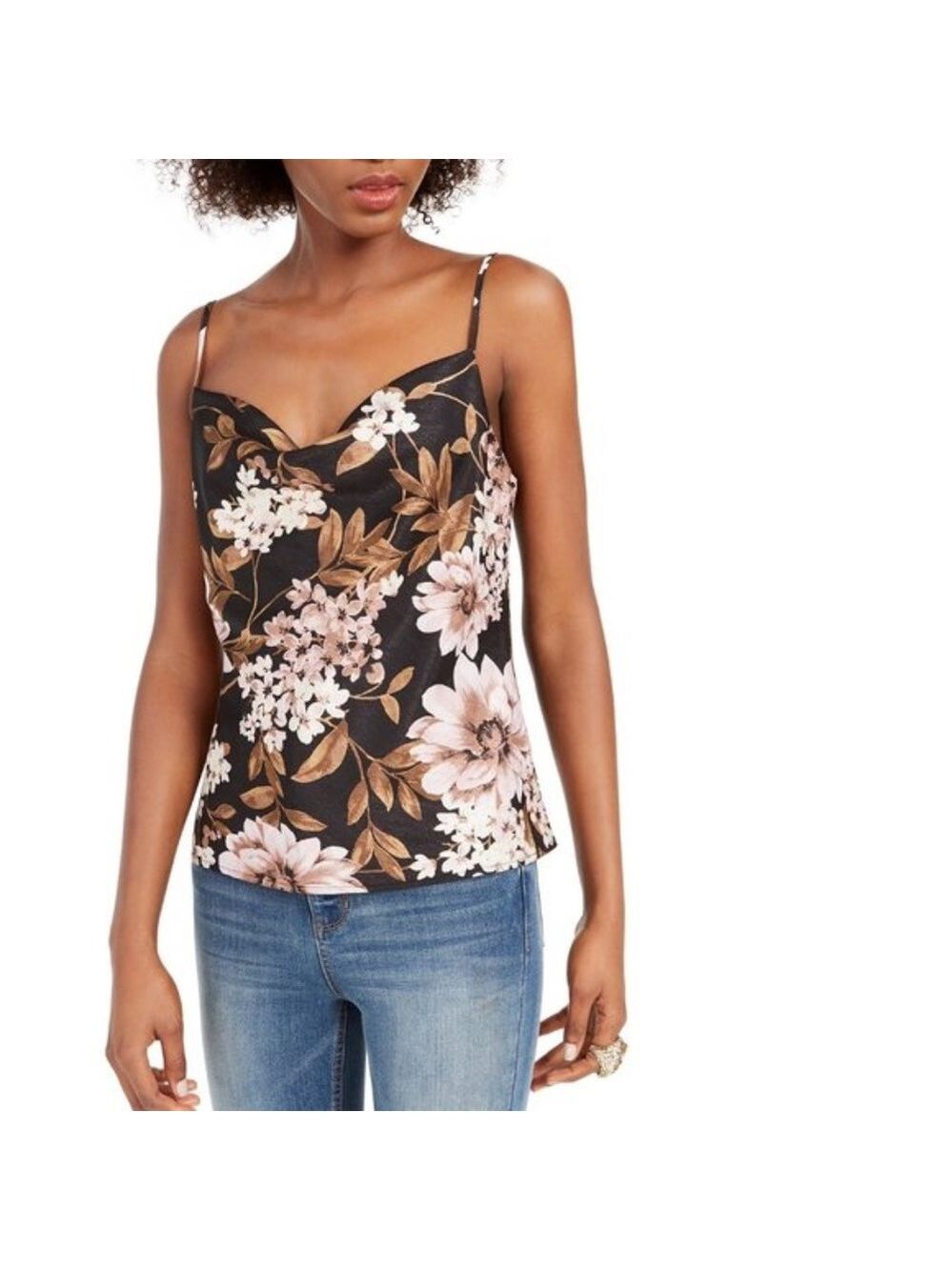Leyden Printed Cowlneck Tank Top